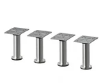 (4) Ikea Capita Legs, Stainless Steel, 4-1/2", Hardware Included (602.635.74). Fixed Price $15.50.