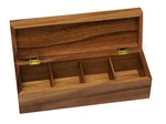 Lipper International Acacia Tea Box With 4 Sections. Fixed Price $33.80.