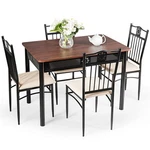 Costway 5 Pcs Dining Set Metal Table & 4 Chairs Kitchen Breakfast Furniture. Fixed Price $159.99.
