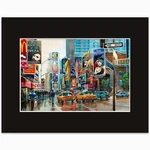 Times Square Broadway Scene Watercolor Print By Roustam Nour Nyc Wall Art. Fixed Price $20.00.