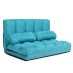 Costway Foldable Floor Sofa Bed 6-POSITION Adjustable Couch W/ 2 Pillows Blue. Fixed Price $139.99.