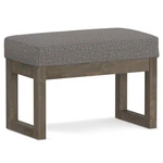 Simpli Home Milltown 26" Tweed Fabric Ottoman Bench In Pebble Gray. Fixed Price $158.27.
