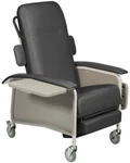 New Clinical Care Geri Chair Recliner, 3 Position Chocolate Model D577-CHOC. Fixed Price $550.00.