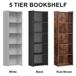 5-TIER Bookcase Bookshelf Open Storage Rack For Display Black/white. Fixed Price $84.58.