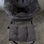 Gray Solid Accent Chair W/ Cushions, Metal Frame, Indoor Living Room 32X30X36. Fixed Price $100.00.