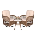3PCS Outdoor Swivel Rocker Patio Chairs Set Furniture Sofa Rattan Wicker. Fixed Price $279.99.