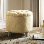 Safavieh Amelia Tufted Storage Ottoman Gold. Fixed Price $160.99.
