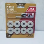 Ace Plastic Sliders Screw On Beige 1" Round For Carpet #5425434 8 Pcs.. Fixed Price $12.75.