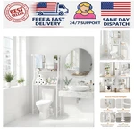 Elegant 3-TIER Over The Toilet Bathroom Shelf Space Saver Organizer In White. Fixed Price $51.96.