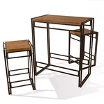 Atlantic Urban Bar Height Dining Table Stools 82008132 - Black/chestnut. Fixed Price $156.83.