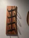 Bolton Furniture Alpine Wall Mounted Wine Rack Wood Metal 4 Bottle Brown Black. Fixed Price $65.00.
