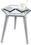 3 Pcs Mirrored End Table W/ Glass Coaster Modern Silver Accent Bling. Fixed Price $72.79.