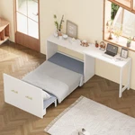 Twin Size Murphy Wall Cabinet Bed W/ Desk Foldable Cushion Chest Dresser. Fixed Price $519.99.