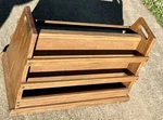 Rare Vintage Brandt Ranch Oak Wood Magazine Rack Stand Model 2921. Fixed Price $350.00.