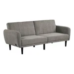 Pemberly Row Fold Out Futon Sofa Bed In Light Gray Retro Channel Tufted Back. Fixed Price $450.92.