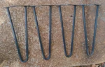 Vintage Hairpin Solid Iron Furniture Legs Heavy Industrial Black 12 Mcm Two Rod. Fixed Price $32.89.