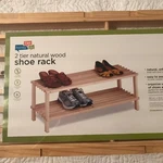 Nip Honey Can Do 2-TIER Shoe Rack Natural Wood Shelf Storage Home Organizer. Fixed Price $28.95.