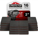 X-protector Non Slip Furniture Pads 16 Square 2", Black / Brown. Fixed Price $14.43.