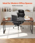 Vevor 63" Computer Desk, Rustic Brown & Black Gaming Office Table. Fixed Price $71.99.