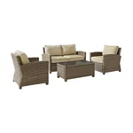 Bradenton 4PC Outdoor Furniture Set, Loveseat, Coffee Table, 2 Arm Chairs. Fixed Price $1803.64.