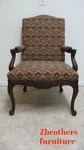 Baker Furniture French Carved Leg Living Room Lounge Arm Club Chair. Fixed Price $899.00.