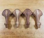 4-PC Ornate Vtg Unused Unfinished Wooden Furniture Legs Selected Randomly. Fixed Price $22.50.