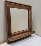 Wall Accent Mirror With Shelf Wood Framed Rustic Farmhouse Entryway Vanity Decor. Fixed Price $39.95.