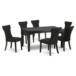 East West Furniture Dudley 7-PIECE Wood Kitchen Table Set In Black. Fixed Price $946.08.