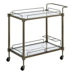 Acme Aditya Contemporary Metal Serving Cart Mirrored And Antique Brass. Fixed Price $314.30.