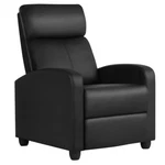 Easyfashion Faux Leather Push Back Theater Recliner, Black. Fixed Price $168.72.