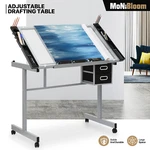 Adjustable Rolling Drafting Tempered Glass Tabletop Painting Work Station. Fixed Price $105.99.
