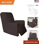 Chocolate Microfiber Recliner Slipcover - 4 Piece Washable Sofa Protector. Fixed Price $58.99.
