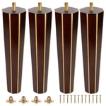 Wood Furniture Legs Set 4 Square Round Couch Brown Sofa Dresser, Century M.... Fixed Price $60.52.