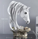 New 13" Stunning Deluxe White Horse Head Bust. Resin Figurine Sculpture 13X7X6. Fixed Price $42.11.