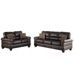 Poundex Furniture 2 Piece Faux Leather Sofa And Loveseat Set In Espresso Color. Fixed Price $752.14.