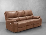Abbyson Braymor 86" Leather Power Reclining Sofa Camel Brown Headrest & Usb Port. Fixed Price $807.50.