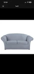 Surefit Ultimate Stretch Suede 3 Piece Box Loveseat Slipcover In Pacific Blue. Fixed Price $50.00.