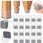 24PCS Chair Leg Floor Protectors Square,silicone Felt Furniture Pads Caps Covers. Fixed Price $9.99.