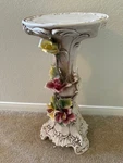 Vintage Italian, Capodimonte, Porcelain Pedestal Column-decorative Floral Design. Fixed Price $499.99.