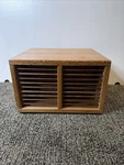 Vintage 40 Slot Rotating Solid Wood Cd Storage Rare Design Organizer Craftholder. Fixed Price $84.65.