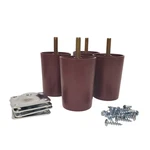 Daddy 3" Brown Round Hdpe Plastic Sofa Leg, Set 4 With T-plates. Fixed Price $15.87.
