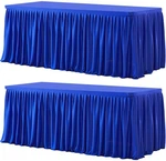 2 Pack Royal Blue Rectangle Clothes For 6 Foot Tables, Polyester Fitted.... Fixed Price $63.82.
