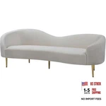 Meridian Furniture Ritz Collection Modern Contemporary Velvet Cream. Fixed Price $1302.66.