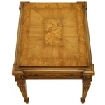 Weiman Burl Wood Top Rectangular One Drawer Side End Table Nightstand. Fixed Price $2000.00.