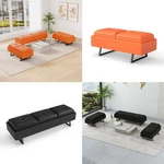 Leather Bench Waiting Room Chairs, Office Furniture Lobby For Salon, Shop. Fixed Price $289.99.