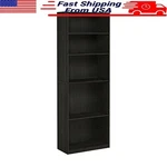 5-TIER Espresso Wood Bookcase Adjustable Shelves Easy Assembly Fits Any Room New. Fixed Price $93.83.