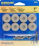 Shepherd Hardware Glide 1" Round Adhesive Sliders 8-PACK 9452 New. Fixed Price $14.99.