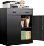 Cjf Locking Metal Storage Cabinet With 2 Doors And Drawers For Office/garage. Fixed Price $109.99.