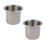 2 Pcs Stainless Steel Cup Holder - 3.5" Metal Sofa Recliner & Boat Insert. Fixed Price $28.19.