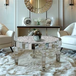 Dazzling Crushed Diamond Coffee Mirrored Silver 4-LEG Sofa Side End Tables. Fixed Price $299.95.
